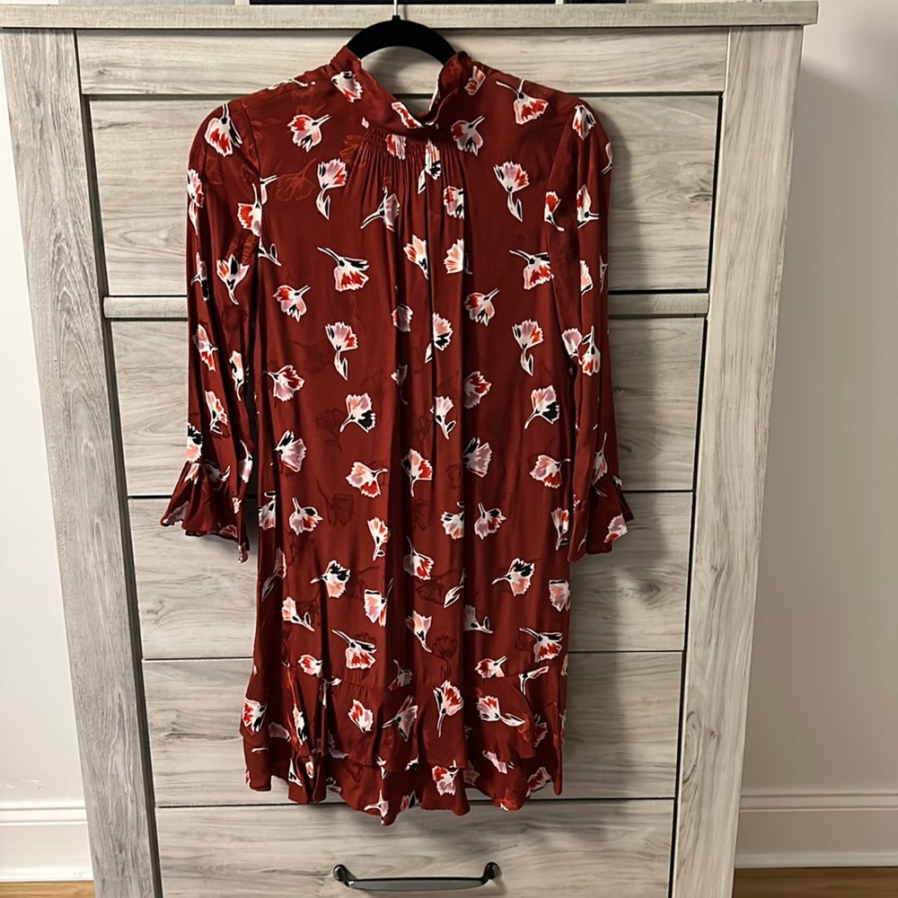 Size 0 Rebecca Taylor Floral Red Dress